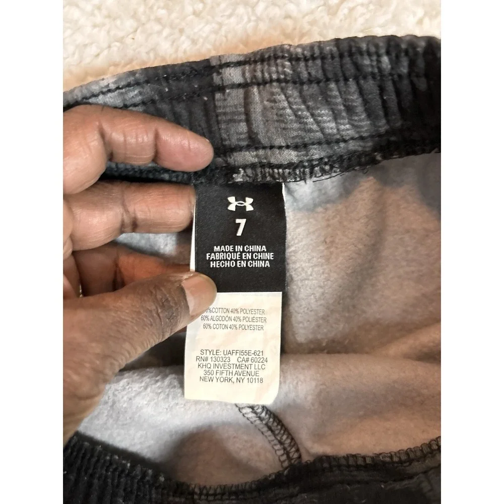 Under Armour Joggers Boys S Grey Black Tie Dye‎ Good Fleece Athletic Pants